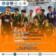 Tim Futsal SMAN 1 Kencong Raih Juara 2 pada Zeus Championship Tahun 2024 yang diselenggarakan oleh U